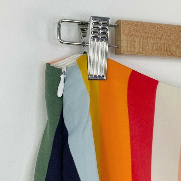 Cupcakes and Cashmere Pippa Multi Stripe A-Line Midi Skirt Women's Size 6 - Picture 7 of 10